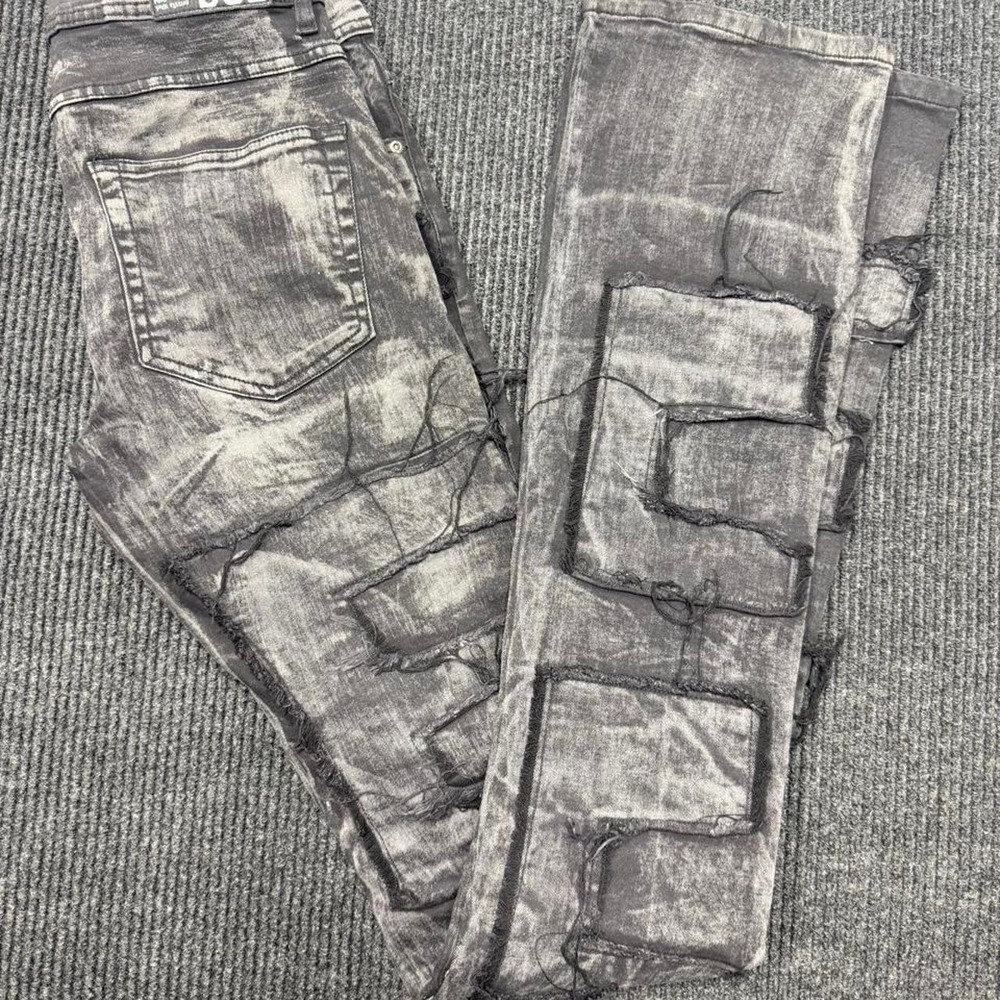 Rebel black & gray distressed jeans